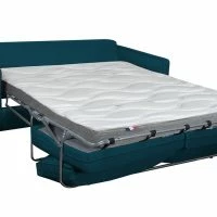 Canapé Convertible Scandinave 3 Places En Tissu Bleu Canard Et Bois Clair Avec Matelas 10 Cm PAPEL -Boutique Miliboo canape convertible scandinave 3 places en tissu bleu canard et bois clair avec matelas 10 cm papel 47211 5daee22b7c484 1200 675