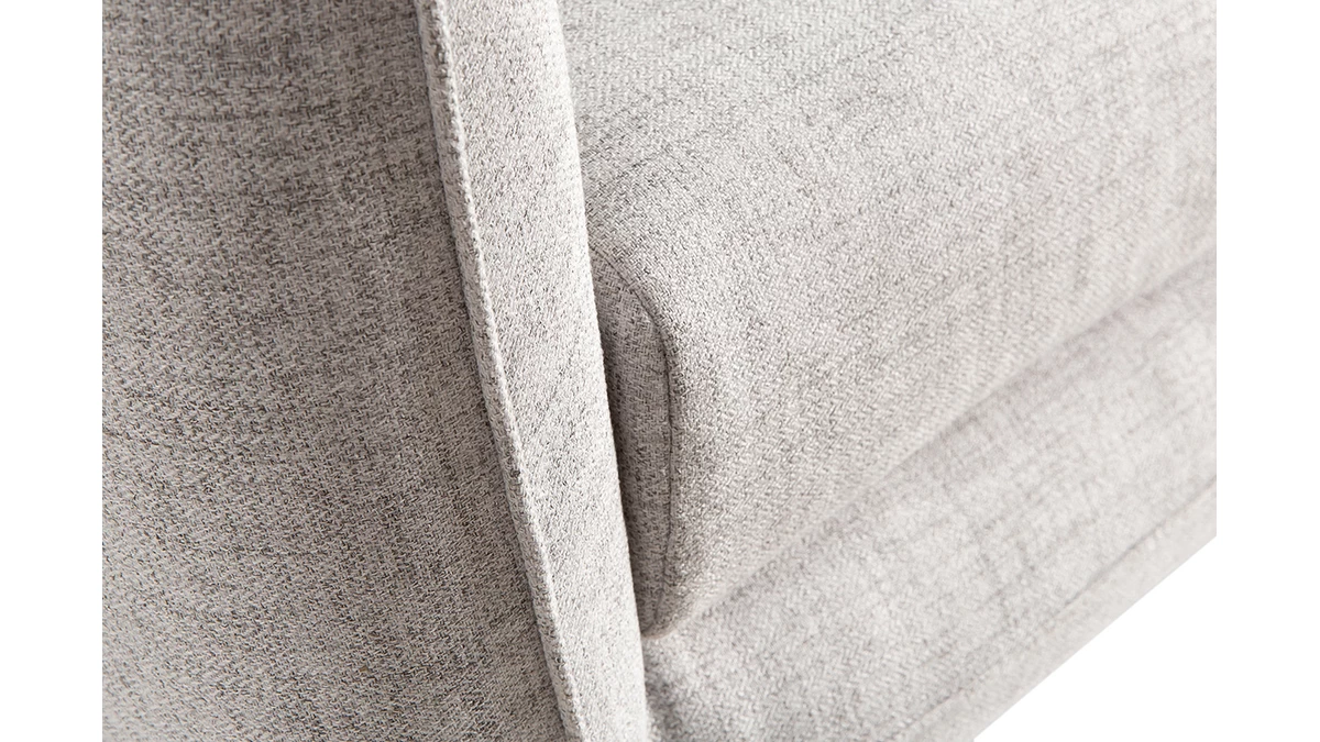 Canapé Convertible Scandinave 3 Places En Tissu Gris Chiné Et Bois Clair Avec Matelas 10 Cm CREEP 8 Canapé Convertible Scandinave 3 Places En Tissu Gris Chiné Et Bois Clair Avec Matelas 10 Cm CREEP – Image 6