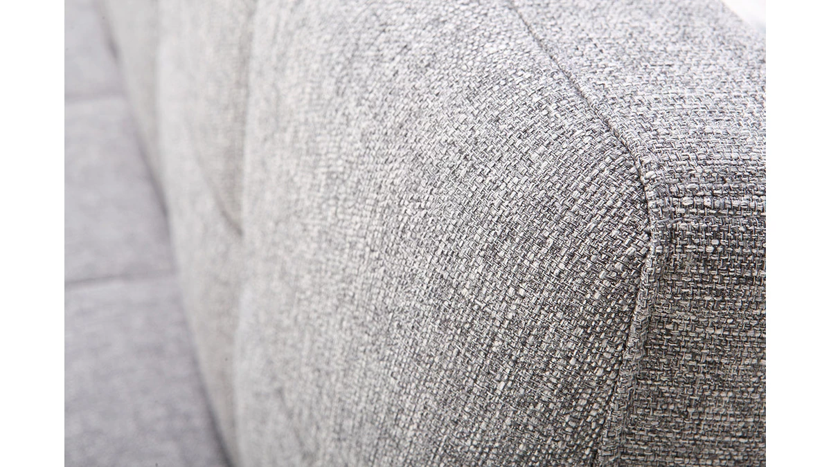 Canapé Convertible Scandinave 3 Places En Tissu Gris Clair Et Bois Clair SIKKO 7 Canapé Convertible Scandinave 3 Places En Tissu Gris Clair Et Bois Clair SIKKO – Image 5