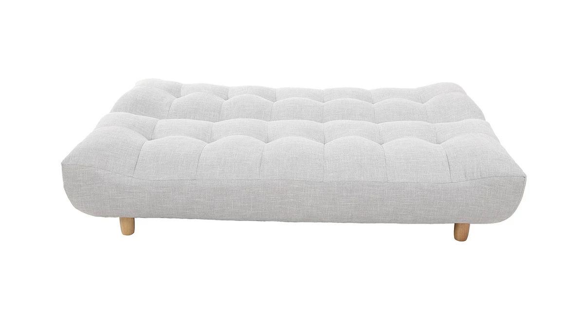 Canapé Convertible Scandinave 3 Places En Tissu Gris Clair Et Bois Clair YUMI 6 Canapé Convertible Scandinave 3 Places En Tissu Gris Clair Et Bois Clair YUMI – Image 4