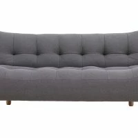 Canapé Convertible Scandinave 3 Places En Tissu Gris Foncé Et Bois Clair YUMI