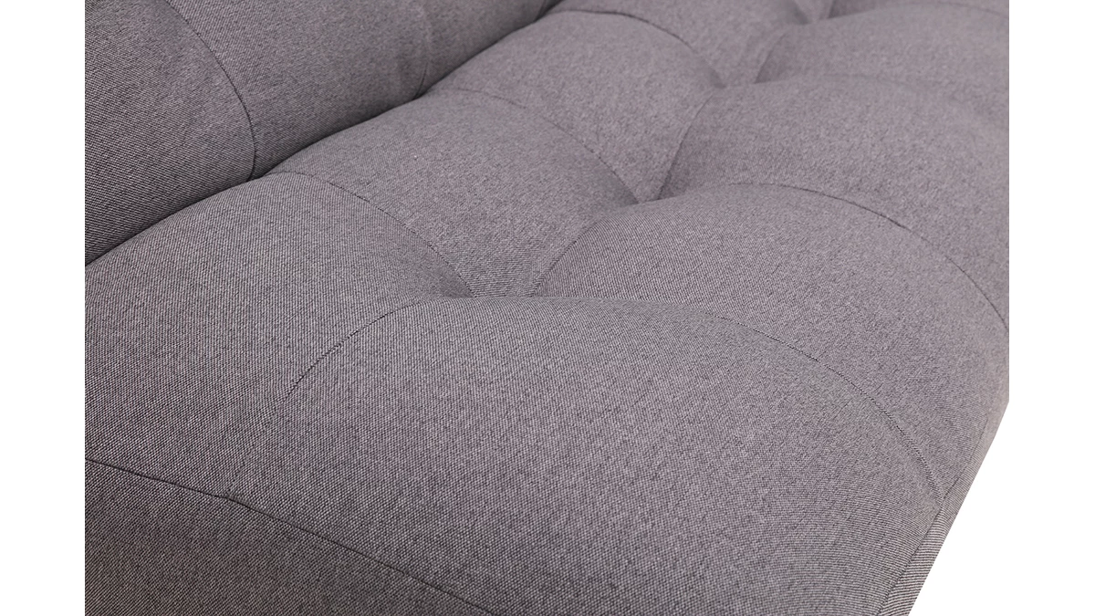 Canapé Convertible Scandinave 3 Places En Tissu Gris Foncé Et Bois Clair YUMI 8 Canapé Convertible Scandinave 3 Places En Tissu Gris Foncé Et Bois Clair YUMI – Image 6