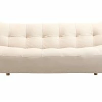 Canapé Convertible Scandinave 3 Places En Tissu Naturel Et Bois Clair YUMI