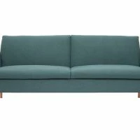Canapé Convertible Scandinave 3 Places En Tissu Vert Et Bois Clair STEWART