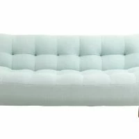 Canapé Convertible Scandinave En Tissu Menthe à L'eau Et Bois Clair YUMI