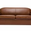 Canapé Convertible Vintage 3 Places Cuir Marron Et Bois Noir Avec Matelas 9 Cm CLUB -Boutique Miliboo canape convertible vintage 3 places cuir marron et bois noir avec matelas 9 cm club 49660 6197c99d999ed 1200 675
