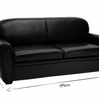 Canapé Convertible Vintage 3 Places Cuir Marron Foncé Et Bois Noir Avec Matelas 9 Cm CLUB -Boutique Miliboo canape convertible vintage 3 places cuir marron fonce et bois noir avec matelas 9 cm club 49659 6197baa7342e3 1200 675