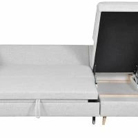 Canapé D'angle Convertible Réversible Avec Coffre 3-4 Places En Tissu Gris Clair Et Bois Clair DRISS -Boutique Miliboo canape dangle convertible reversible avec coffre 3 4 places en tissu gris clair et bois clair driss 51050 61715a88c9f5c 1200 675