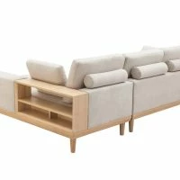 Canapé D'angle Droit 5 Places Avec Rangements En Tissu Effet Velours Texturé Beige Et Bois Clair KOMAO 14 Canapé D'angle Droit 5 Places Avec Rangements En Tissu Effet Velours Texturé Beige Et Bois Clair KOMAO -Boutique Miliboo canape dangle droit 5 places avec rangements en tissu effet velours texture beige et bois clair komao 51637 633ad8cf68e7e 1200 675