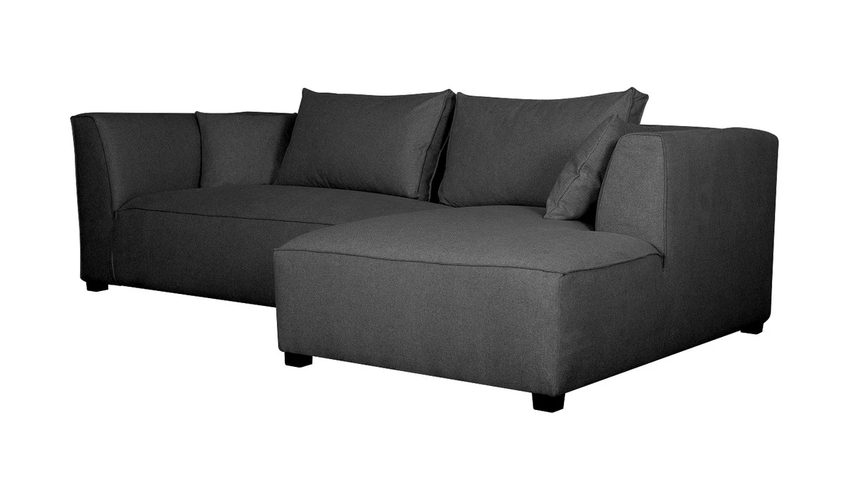 Canapé D'angle Droit Moderne Modulable Tissu Gris Anthracite PLURIEL 4 Canapé D'angle Droit Moderne Modulable Tissu Gris Anthracite PLURIEL – Image 2