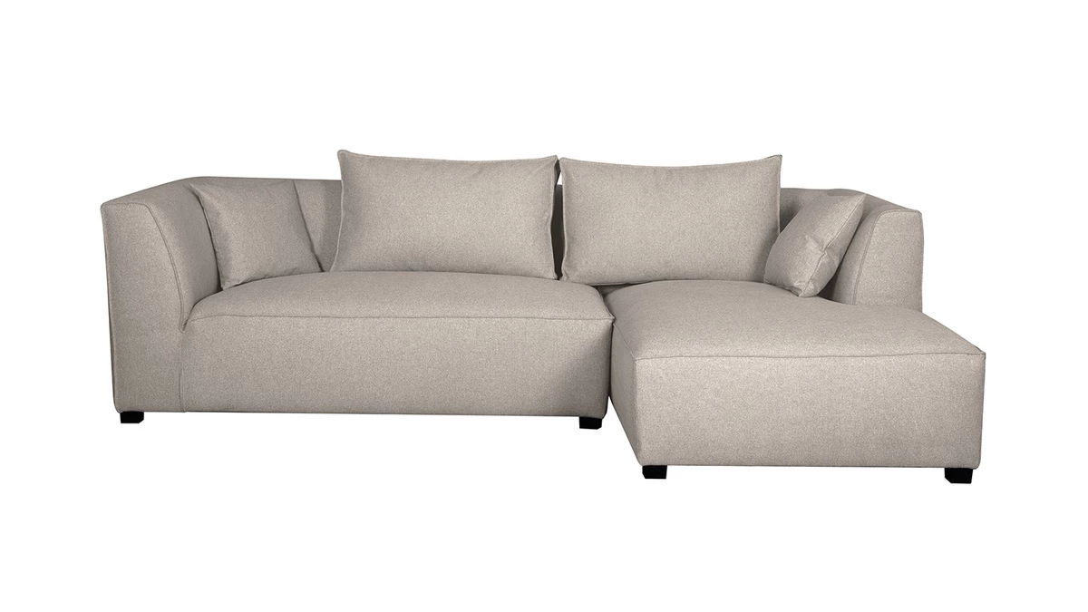 Canapé D'angle Droit Modulable Tissu Beige PLURIEL 3 Canapé D'angle Droit Modulable Tissu Beige PLURIEL