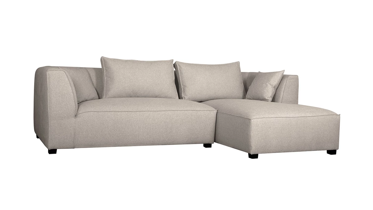 Canapé D'angle Droit Modulable Tissu Beige PLURIEL 4 Canapé D'angle Droit Modulable Tissu Beige PLURIEL – Image 2