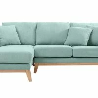 Canapé D'angle Gauche Scandinave Vert Lagon Déhoussable OSLO