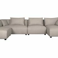 Canapé D'angle Modulable 4 éléments Beiges PLURIEL