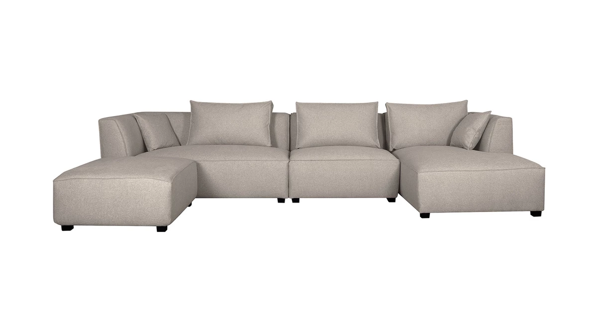 Canapé D'angle Modulable 4 éléments Beiges PLURIEL 3 Canapé D'angle Modulable 4 éléments Beiges PLURIEL