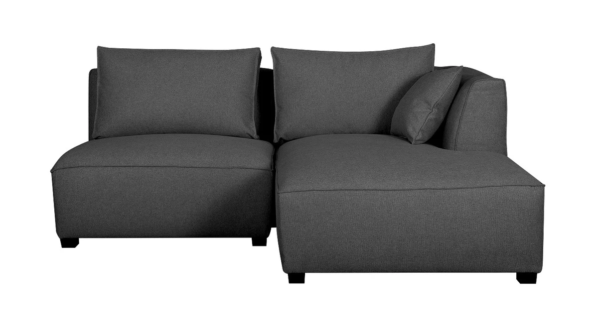 Canapé D'angle Modulable Gris Anthracite 2 éléments PLURIEL 3 Canapé D'angle Modulable Gris Anthracite 2 éléments PLURIEL