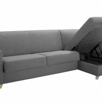 Canapé D'angle Réversible Et Convertible Avec Coffre 4 Places En Tissu Gris Et Bois Clair GRAHAM -Boutique Miliboo canape dangle reversible et convertible avec coffre 4 places en tissu gris et bois clair graham 53922 63ee2dfc7937a 1200 675