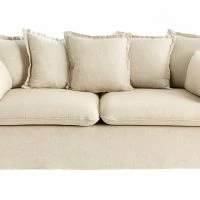 Canapé Déhoussable 3 Places En Lin Coloris Naturel MERLIN