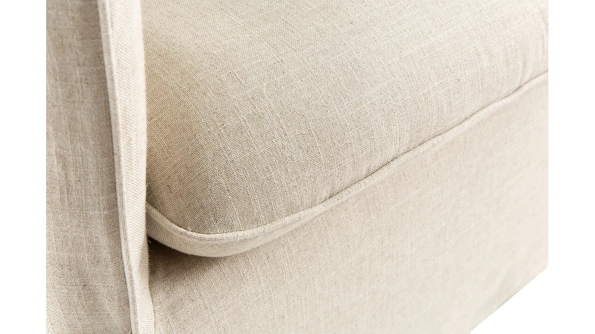 Canapé Déhoussable 3 Places En Lin Coloris Naturel MERLIN 7 Canapé Déhoussable 3 Places En Lin Coloris Naturel MERLIN – Image 5