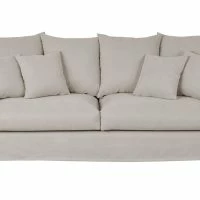 Canapé Déhoussable 3 Places En Tissu Coloris Lin FEVER