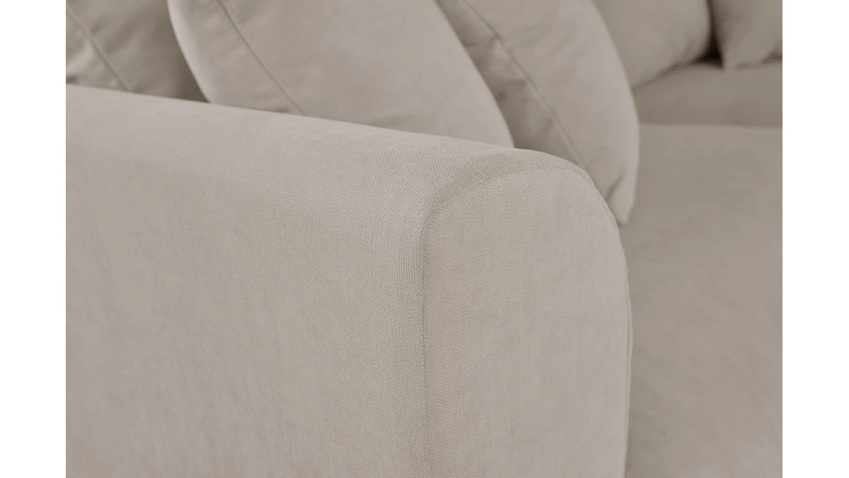 Canapé Déhoussable 3 Places En Tissu Coloris Lin FEVER 7 Canapé Déhoussable 3 Places En Tissu Coloris Lin FEVER – Image 5