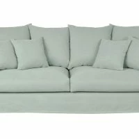 Canapé Déhoussable 3 Places En Tissu Vert Amande FEVER