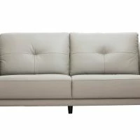 Canapé Design 3 Places Cuir Gris Et Bois Clair ARNOLD