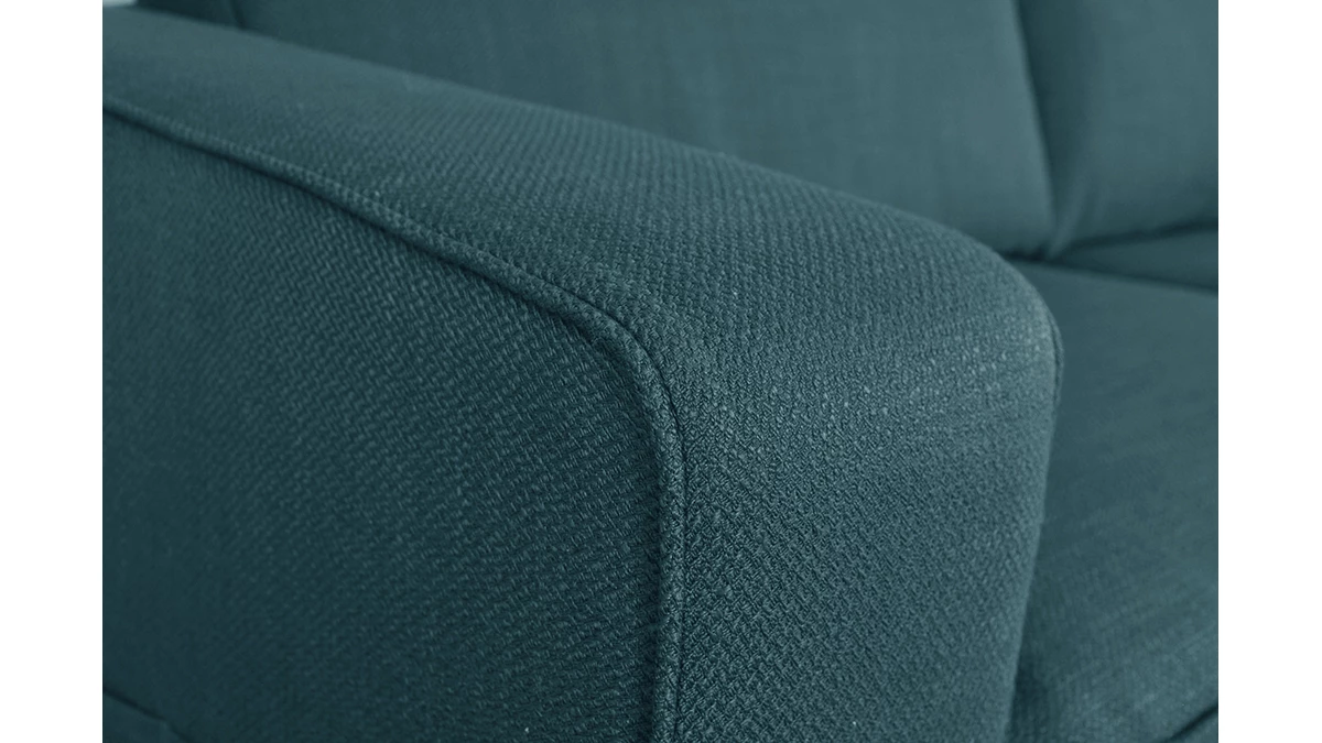 Canapé Design 3 Places En Tissu Bleu Paon GOTTA 7 Canapé Design 3 Places En Tissu Bleu Paon GOTTA – Image 5