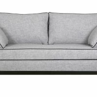 Canapé Design 3 Places En Tissu Gris Chiné Et Velours Noir HARRISON - Miliboo & Stéphane Plaza