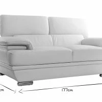 Canapé Design Avec Têtières Ajustables 2 Places Cuir Blanc Et Acier Chromé EWING -Boutique Miliboo canape design avec tetieres ajustables 2 places cuir blanc et acier chrome ewing 23223 5ea83164a1f9e 1200 675