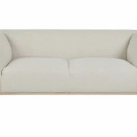 Canapé Scandinave 2-3 Places En Tissu Beige Et Bois Clair MORRIS