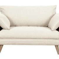 Canapé Scandinave 2 Places En Tissu Beige Et Bois Clair CREEP