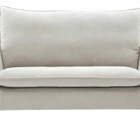 Canapé Scandinave 2 Places En Tissu Effet Velours Grège Et Bois Clair JONAS