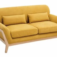 Canapé Scandinave 2 Places En Tissu Effet Velours Jaune Moutarde Et Bois Clair YOKO -Boutique Miliboo canape scandinave 2 places en tissu effet velours jaune moutarde et bois clair yoko 50351 619fb5e7735c4 1200 675