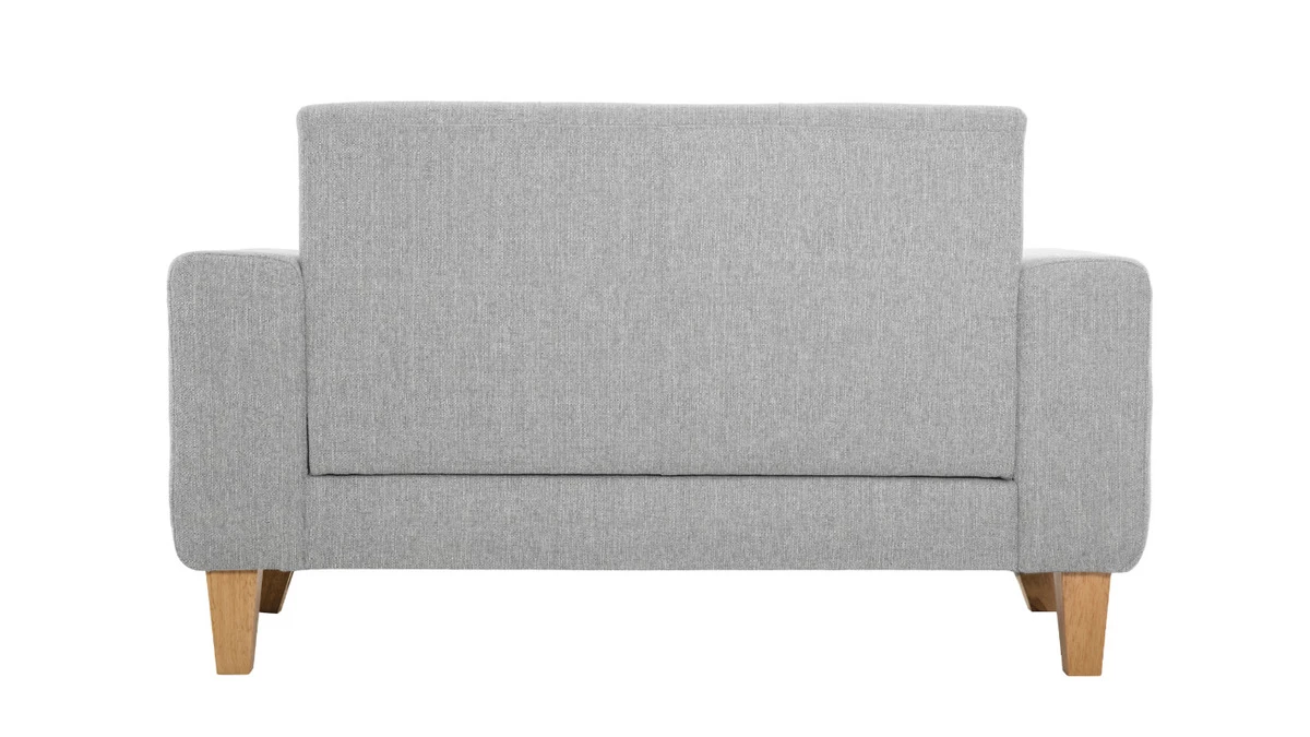 Canapé Scandinave 2 Places En Tissu Gris Et Bois Clair FJORD 6 Canapé Scandinave 2 Places En Tissu Gris Et Bois Clair FJORD – Image 4
