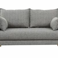 Canapé Scandinave 2 Places En Tissu Gris Et Bois Clair KATE