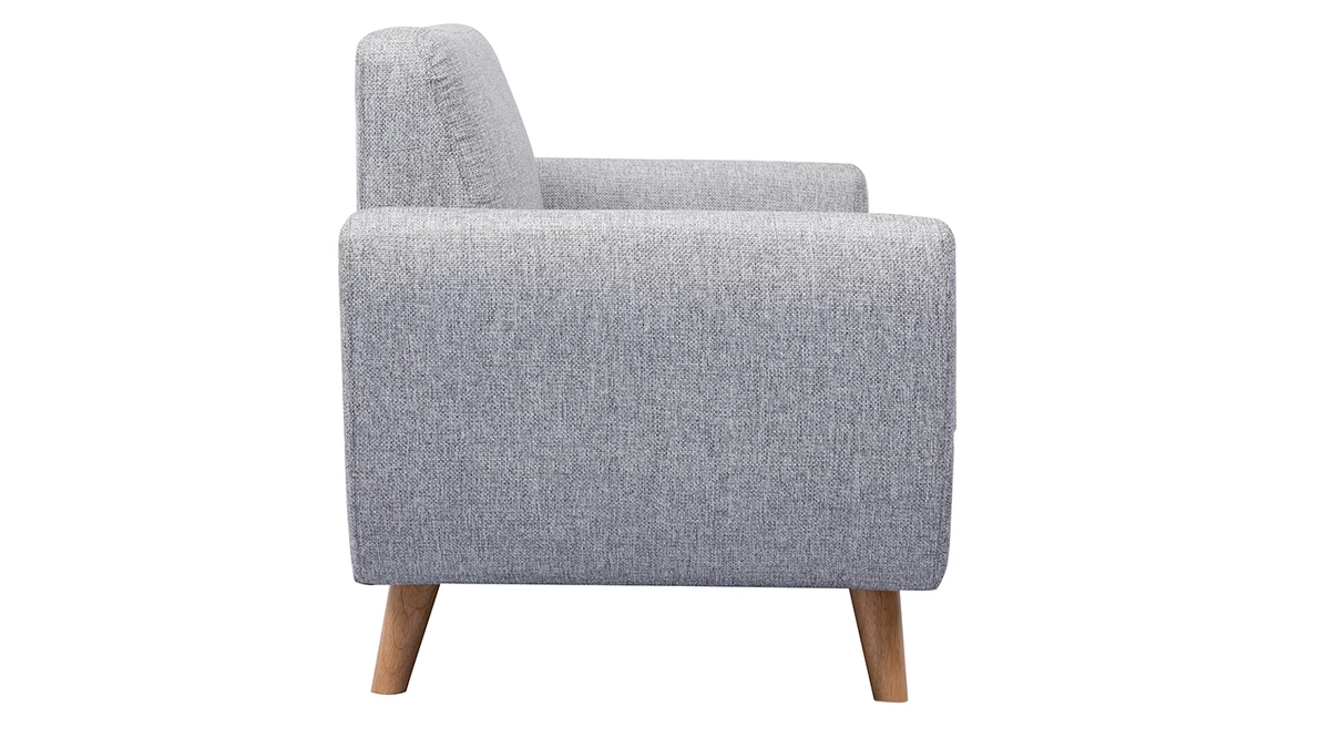 Canapé Scandinave 2 Places En Tissu Gris Et Bois Clair PURE 5 Canapé Scandinave 2 Places En Tissu Gris Et Bois Clair PURE – Image 3
