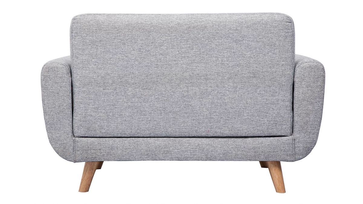 Canapé Scandinave 2 Places En Tissu Gris Et Bois Clair PURE 6 Canapé Scandinave 2 Places En Tissu Gris Et Bois Clair PURE – Image 4