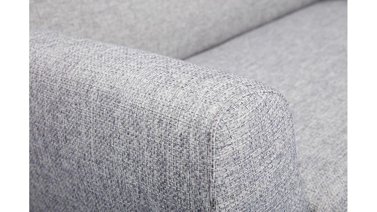 Canapé Scandinave 2 Places En Tissu Gris Et Bois Clair PURE 7 Canapé Scandinave 2 Places En Tissu Gris Et Bois Clair PURE – Image 5