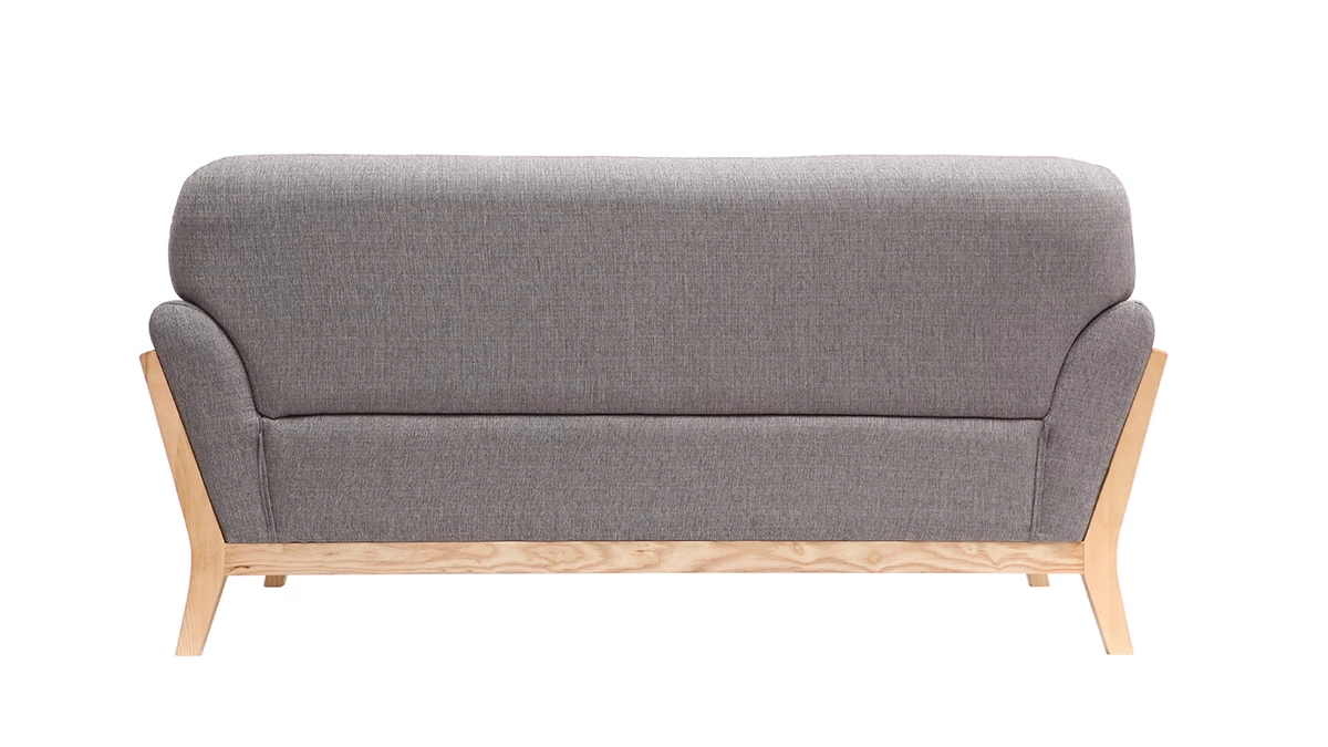 Canapé Scandinave 2 Places En Tissu Gris Et Bois Clair YOKO 5 Canapé Scandinave 2 Places En Tissu Gris Et Bois Clair YOKO – Image 3