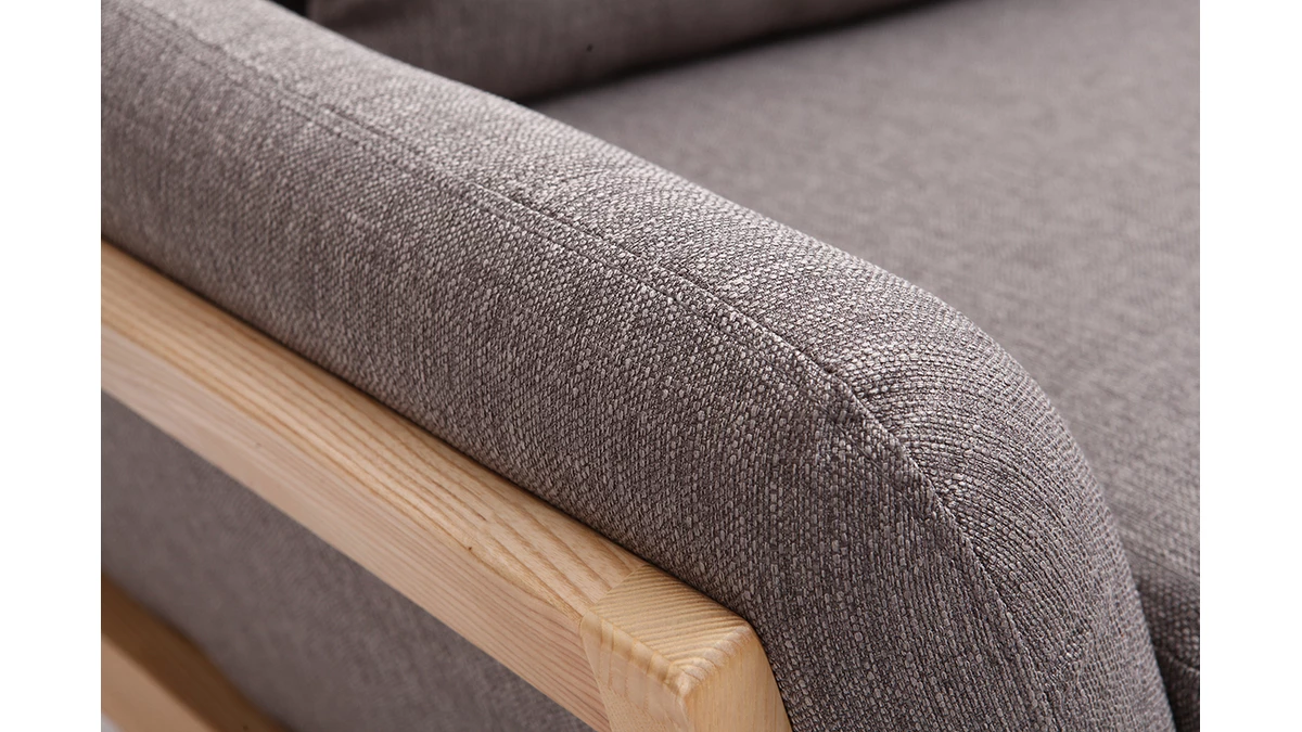 Canapé Scandinave 2 Places En Tissu Gris Et Bois Clair YOKO 6 Canapé Scandinave 2 Places En Tissu Gris Et Bois Clair YOKO – Image 4