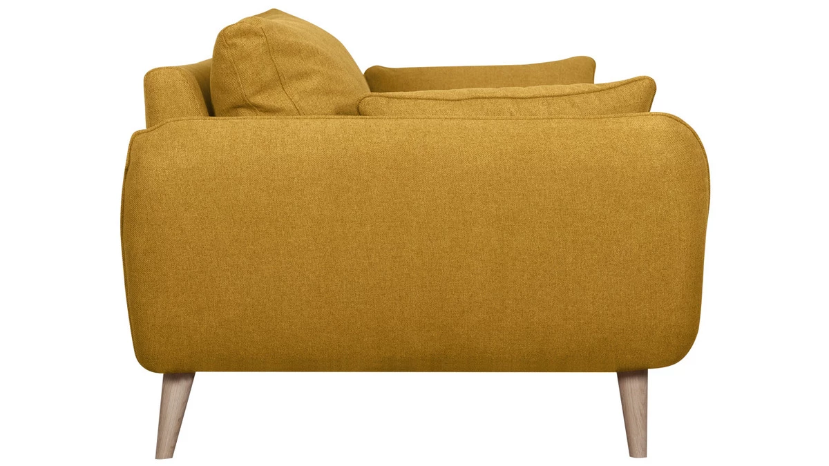 Canapé Scandinave 2 Places En Tissu Jaune Cumin Et Bois Clair CREEP 5 Canapé Scandinave 2 Places En Tissu Jaune Cumin Et Bois Clair CREEP – Image 3
