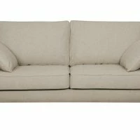 Canapé Scandinave 3 Places En Tissu Beige Et Bois Clair PAPEL