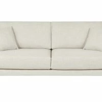 Canapé Scandinave 3 Places En Tissu Beige Ivoire Et Bois Clair VOGUE