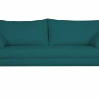 Canapé Scandinave 3 Places En Tissu Bleu Paon Et Bois Clair CREEP