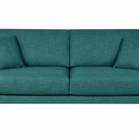 Canapé Scandinave 3 Places En Tissu Bleu Paon Et Bois Clair VOGUE