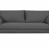 Canapé Scandinave 3 Places En Tissu Gris Anthracite Et Bois Clair CREEP