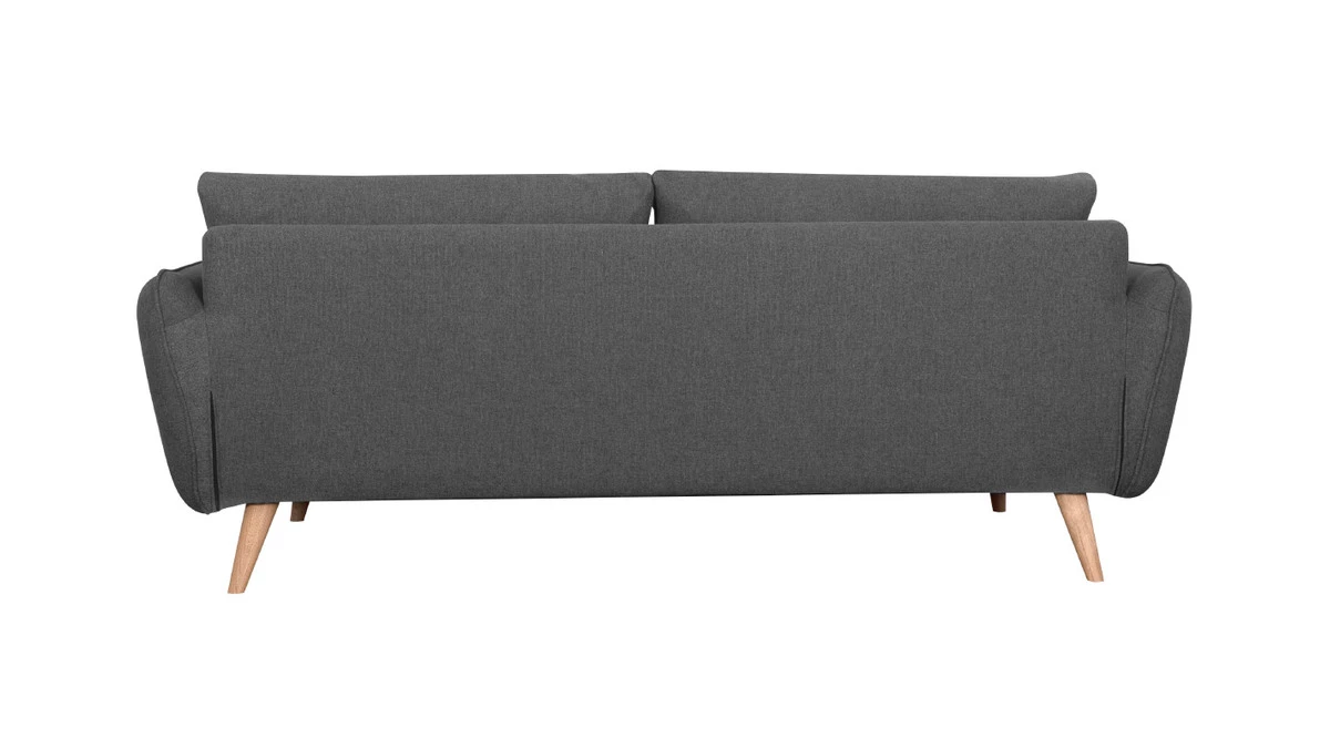 Canapé Scandinave 3 Places En Tissu Gris Anthracite Et Bois Clair CREEP 6 Canapé Scandinave 3 Places En Tissu Gris Anthracite Et Bois Clair CREEP – Image 4