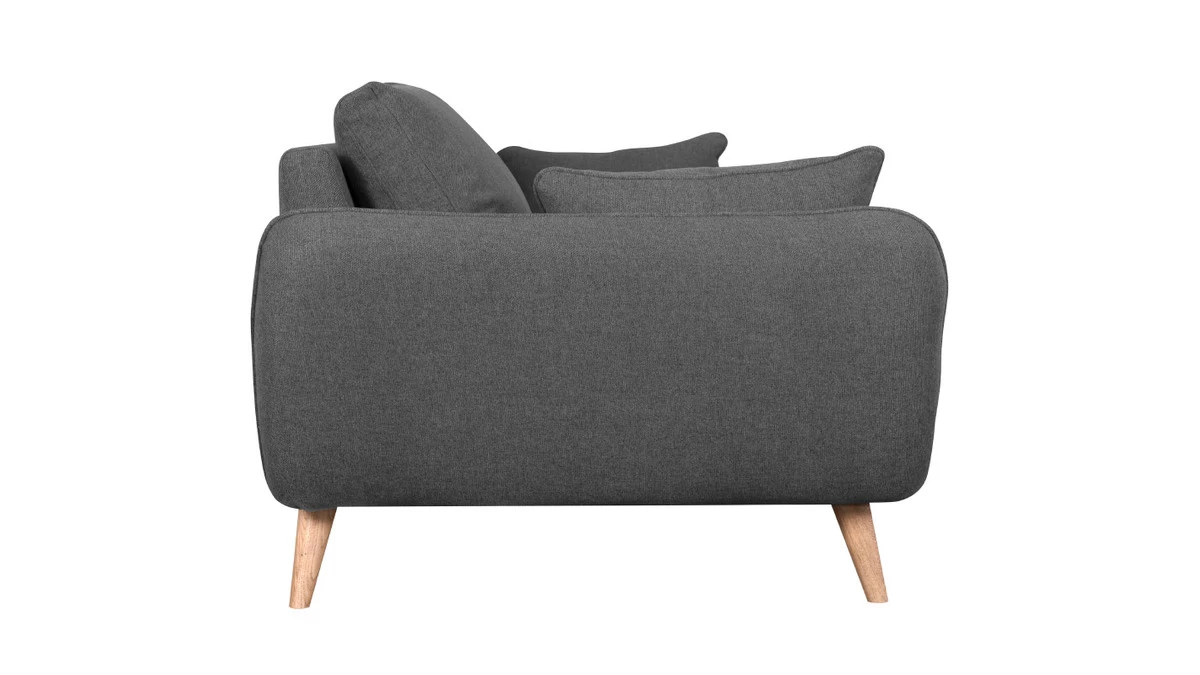 Canapé Scandinave 3 Places En Tissu Gris Anthracite Et Bois Clair CREEP 5 Canapé Scandinave 3 Places En Tissu Gris Anthracite Et Bois Clair CREEP – Image 3