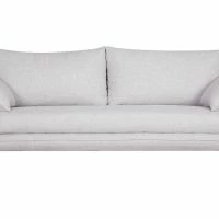 Canapé Scandinave 3 Places En Tissu Gris Clair Chiné Et Bois Clair CREEP